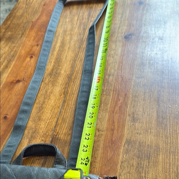 Gray Vintage Canvas Backpack with Leather Accents - Picture 3 of 7